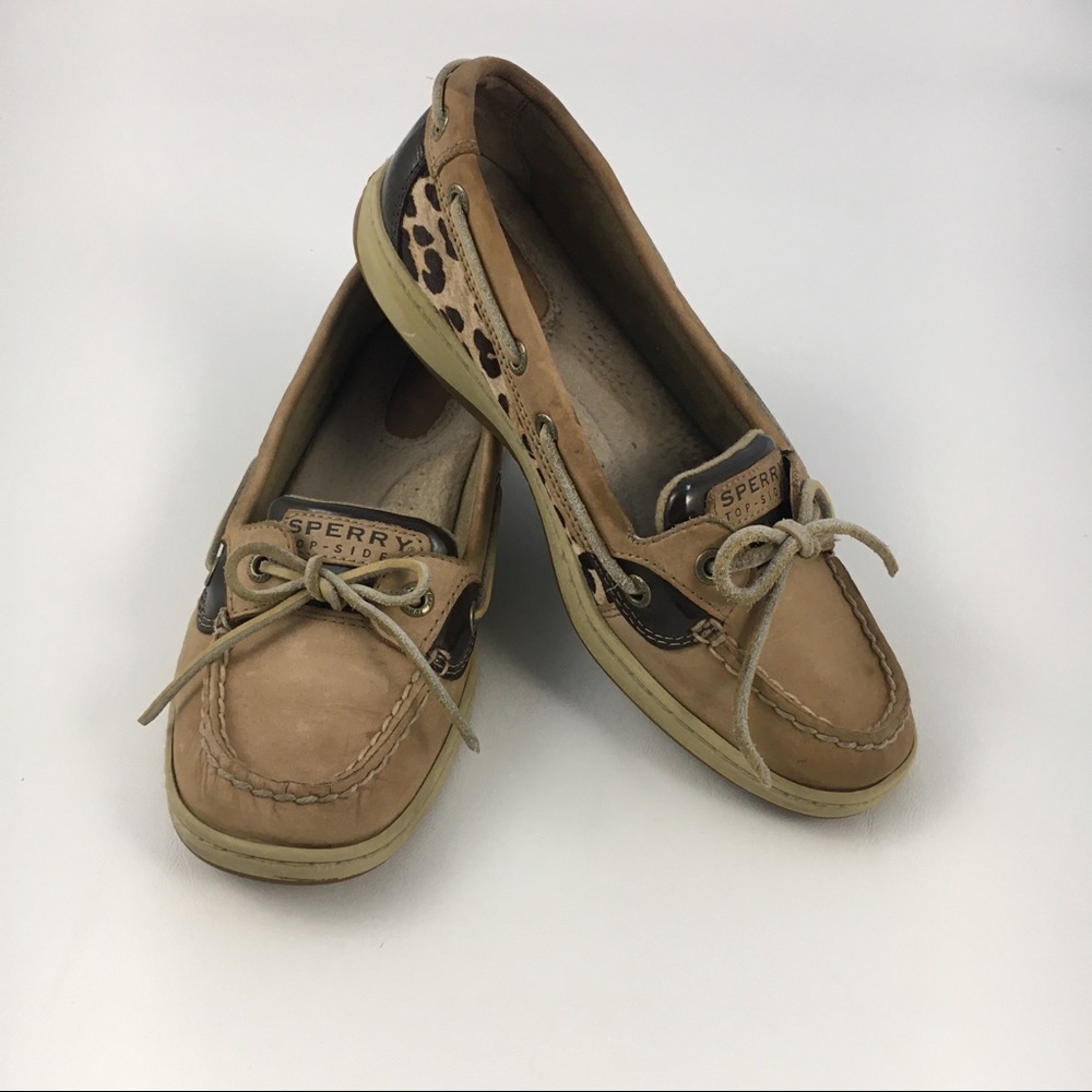 Sperry Top Sider Angelfish Leopard Print Shoes 7.5